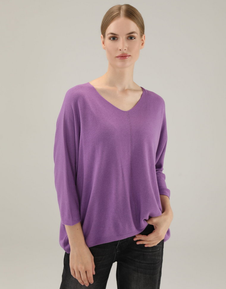 GŁADKI SWETER Z DZIANINY 29-207 GRAPE3278