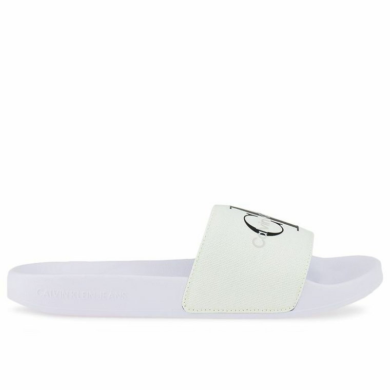 Klapki Calvin Klein Slide Monogram CO YM0YM00061-YBR - białe