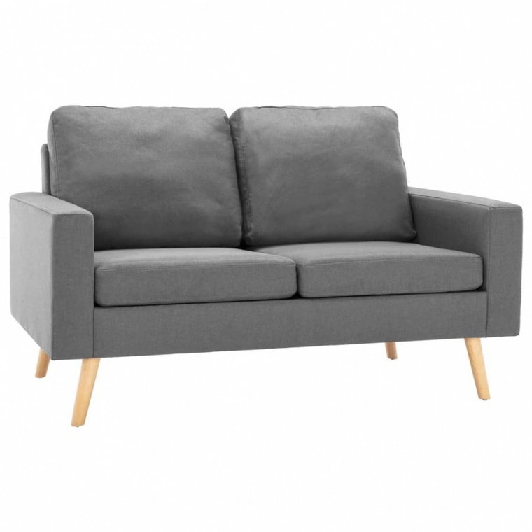 Sofa 2-osobowa, jasnoszara, tapicerowana tkaniną kod: V-288703