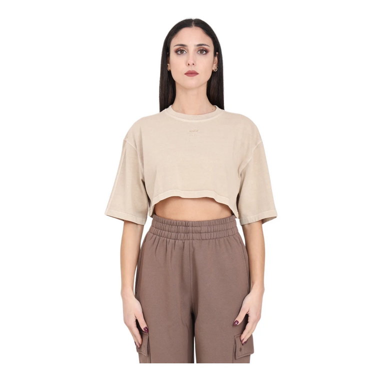 Beige Cropped T-shirt Essentials+ Adidas Originals