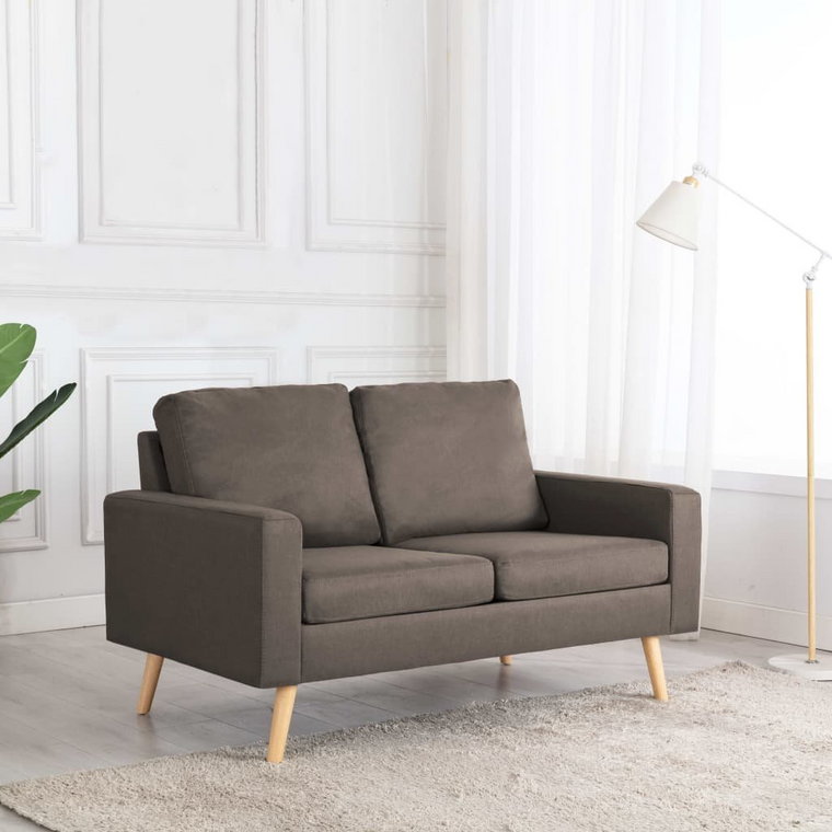 2-osobowa sofa, kolor taupe, tapicerowana tkaniną