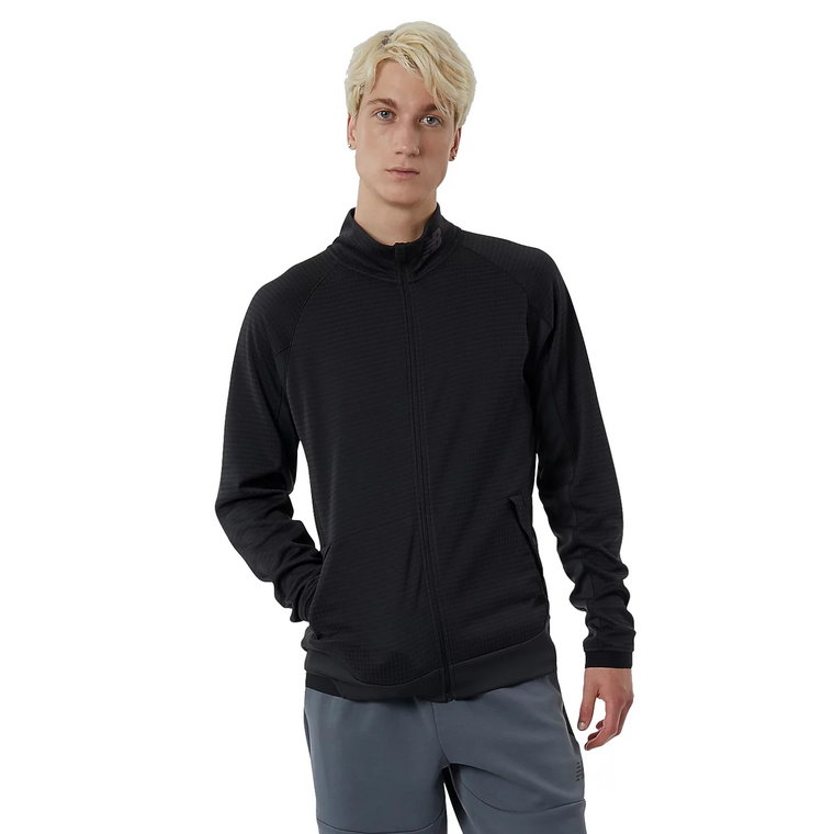 New Balance R.W.T. Grid Knit Jacket MJ21053BK, Męskie, Czarne, kurtki, poliester, rozmiar: L
