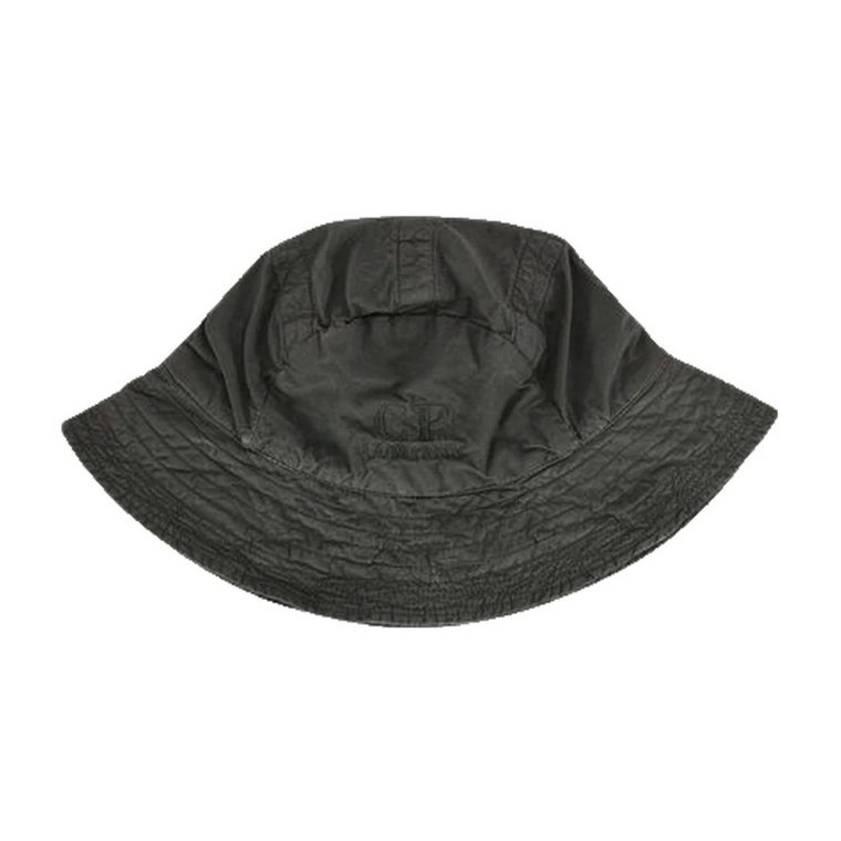 Stylowa czarna bawełniana czapka z daszkiem C.p. Company