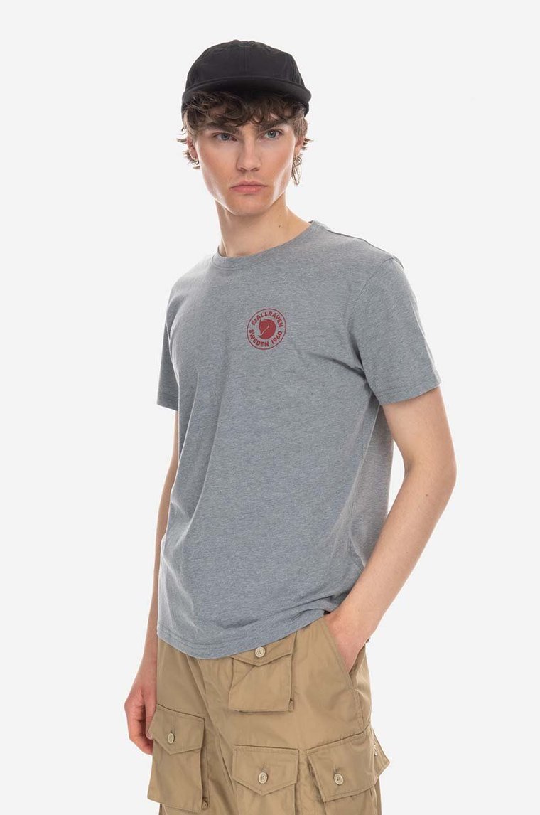 Fjallraven t-shirt Fox Boxy Logo Tee kolor szary z nadrukiem F87313.051-51