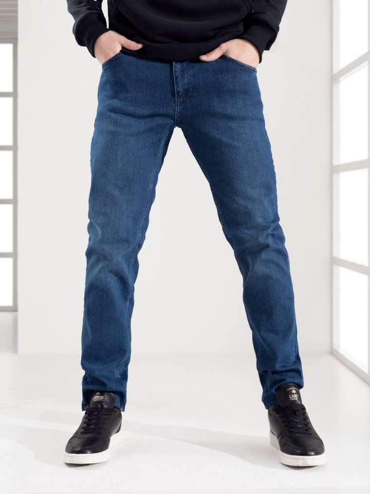 Spodnie Jeansowe Croll Pocket Stitch Regular 1133 Ciemno Niebieskie