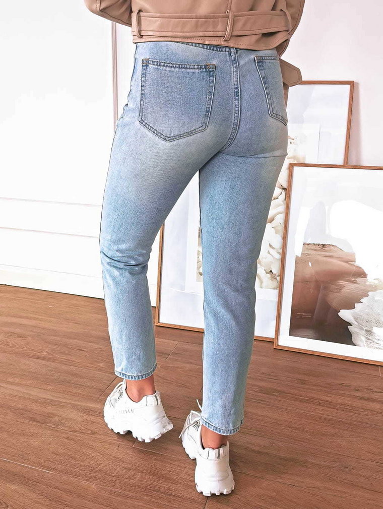 SPODNIE ALVARO JEANS MOM FIT HIGH WAIST JASNY NIEBIESKI