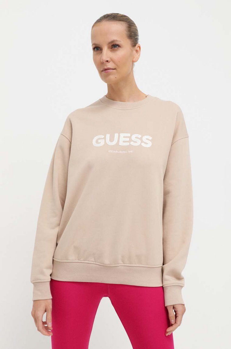 Guess bluza ARLETH damska kolor beżowy z aplikacją V4GQ00 K8802