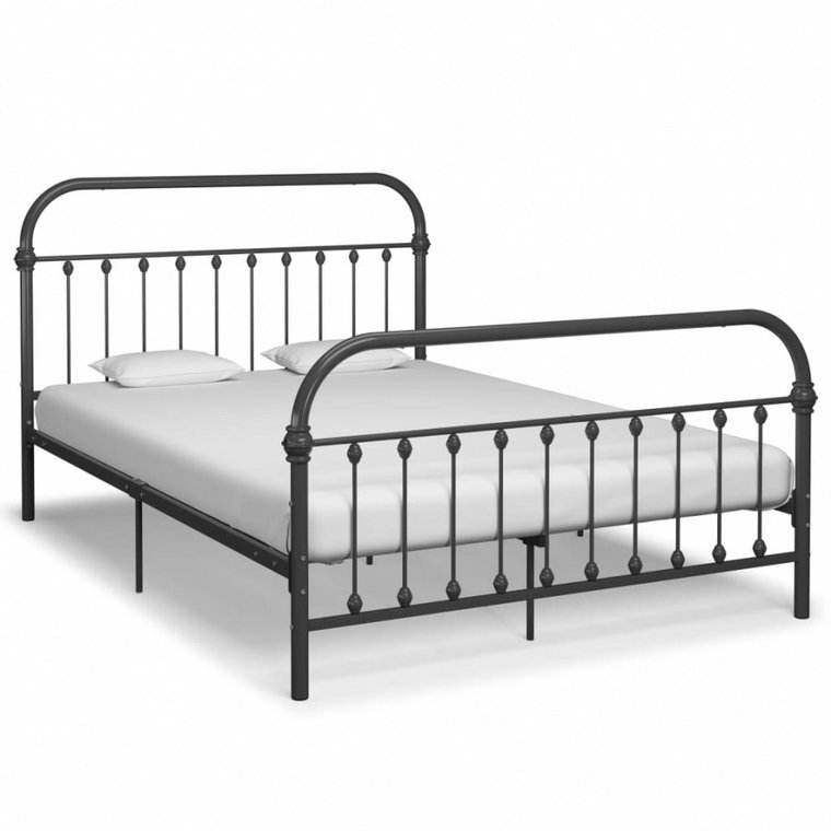 Rama łóżka, szara, metalowa, 160 x 200 cm kod: V-284508