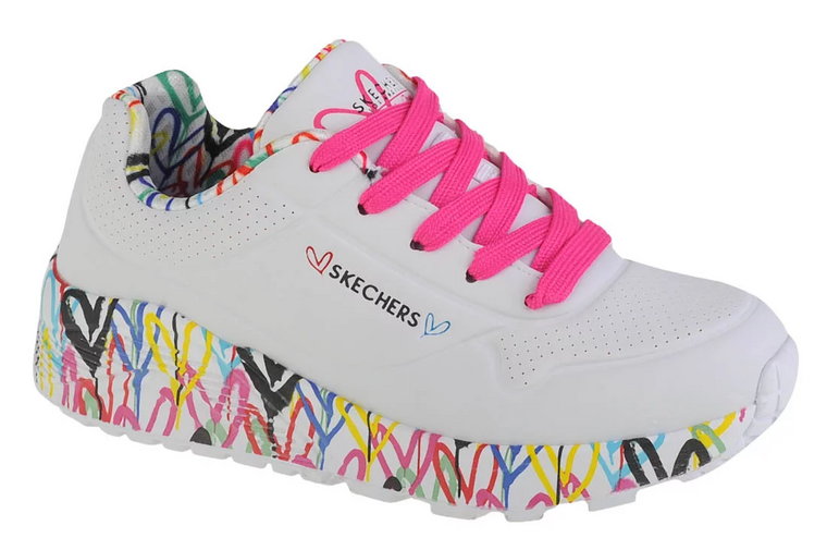 Skechers Uno Lite 314976L-WMLT, Dla dziewczynki, Białe, buty sneakers, skóra syntetyczna, rozmiar: 27