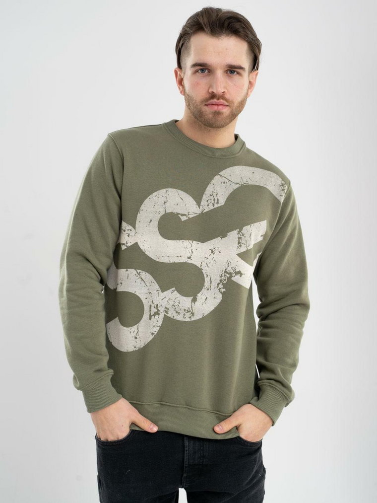 Bluza Bez Kaptura Męska Khaki SSG Vintage Big Logo