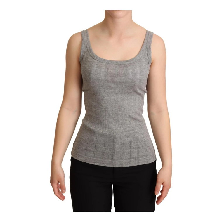 Gray Cotton Modal Canotta Tank Top T-shirt Dolce & Gabbana