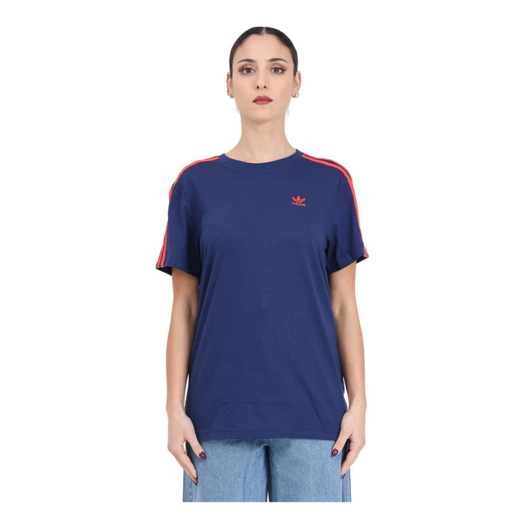 Koszulka Damska Adibreak w Kolorze Niebieskim i Czerwonym Adidas Originals