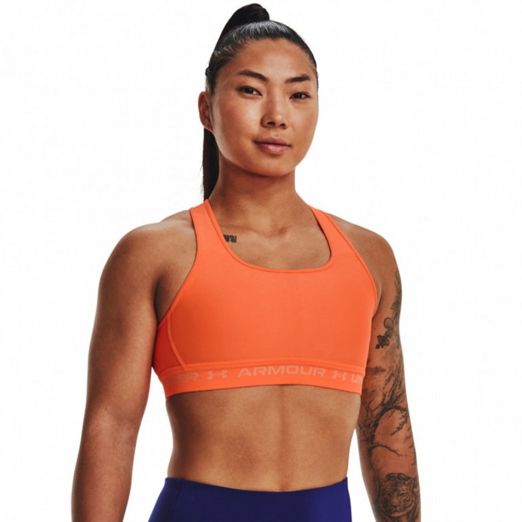 Biustonosz sportowy  Under Armour UA CROSSBACK MID BRA - pomarańczowy