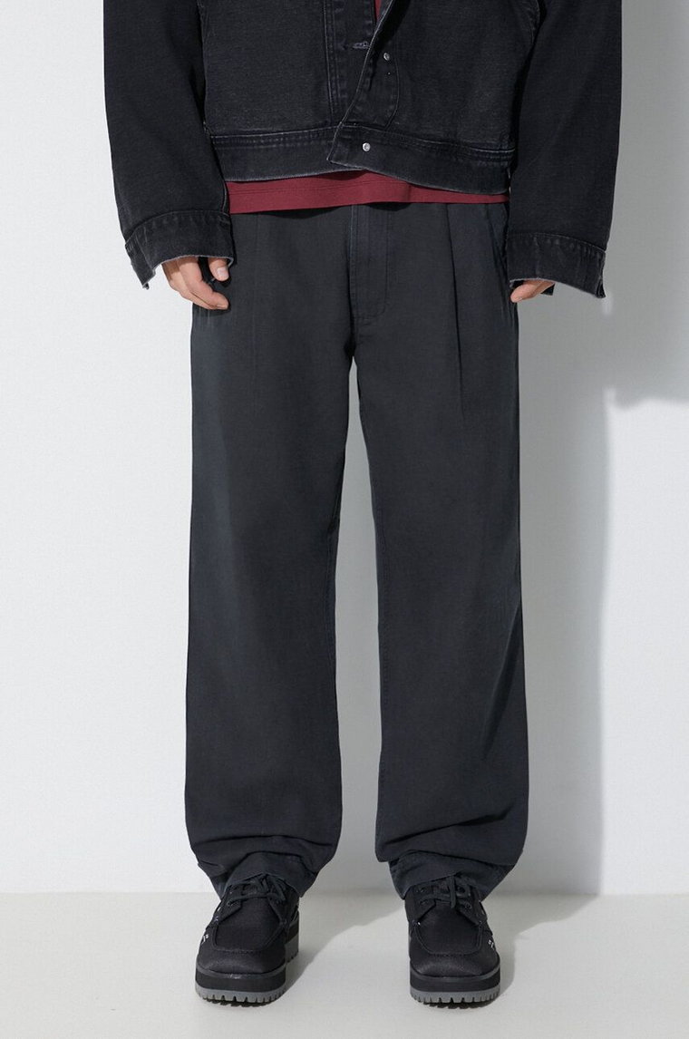 Maharishi spodnie U.S. Chino Loose męskie kolor czarny w fasonie chinos 4604.BLACK