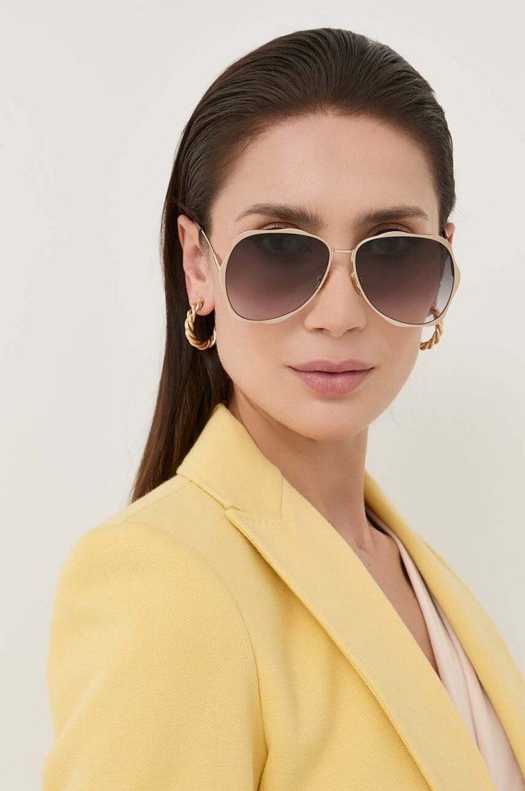 Chloé okulary przeciwsłoneczne damskie kolor złoty CH0183S