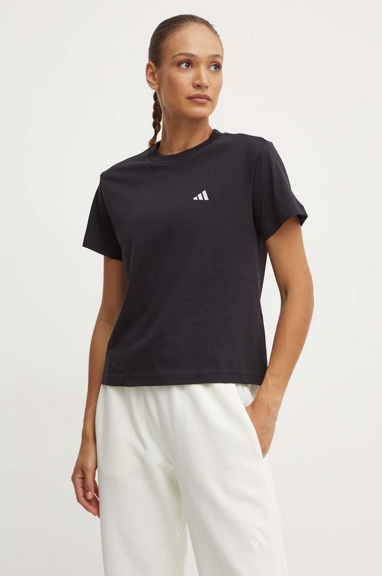 adidas t-shirt bawełniany Essentials damski kolor czarny JH3690