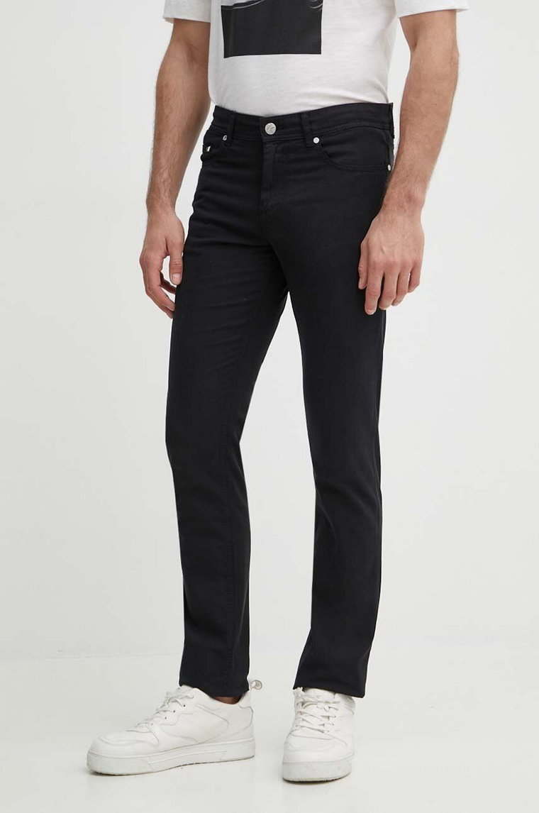 Karl Lagerfeld spodnie męskie kolor czarny dopasowane 542826.265840