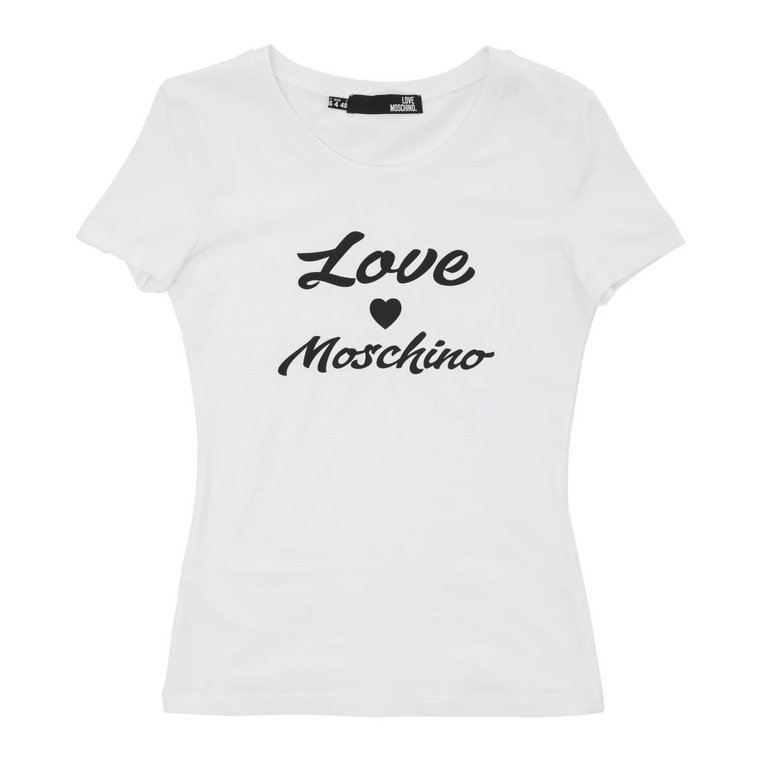Biała bawełniana koszulka Love Moschino