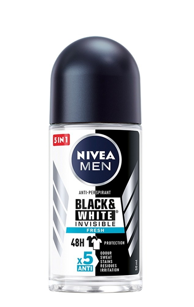 NIVEA Men Black&White Invisible Fresh - antyperspirant  roll-on 50ml
