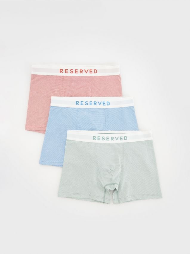 Reserved - 3 pack bokserek Long - jasnoniebieski