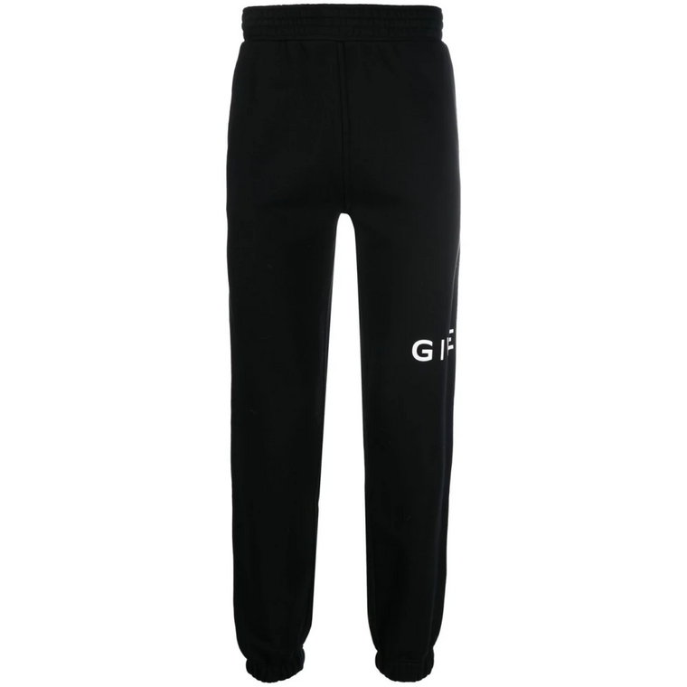 Czarne Spodnie Z Logo Givenchy