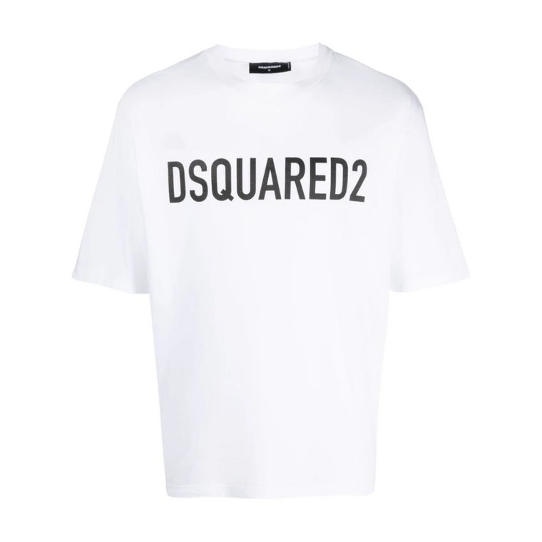 Koszulka z Logo z Bawełny dla Mężczyzn Dsquared2