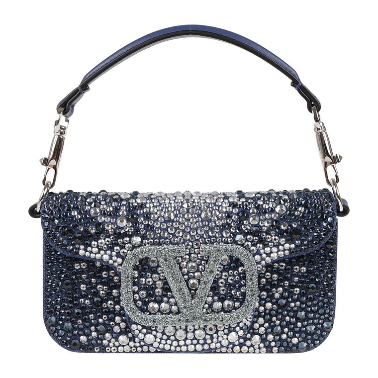 Locò Denim Rhinestone Torba na Ramię Valentino Garavani