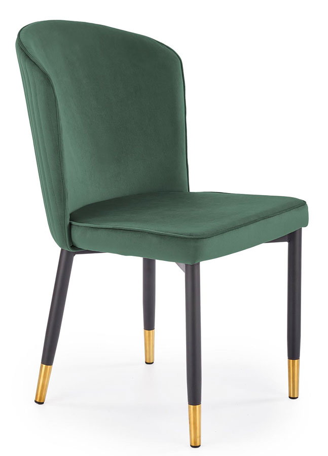 Zielone welurowe pikowane krzesło tapicerowane - Nubo