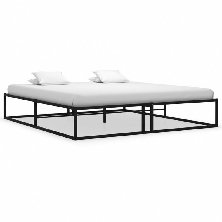 Rama łóżka, czarna, metalowa, 160x200 cm kod: V-324789