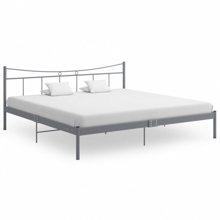 Rama łóżka, szara, metalowa, 200 x 200 cm kod: V-324812