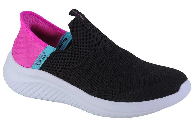 Skechers Ultra Flex 3.0 - Fresh Time Slip-ins 303800L-BKPK, Dla dziewczynki, Czarne, buty sneakers, tkanina, rozmiar: 35