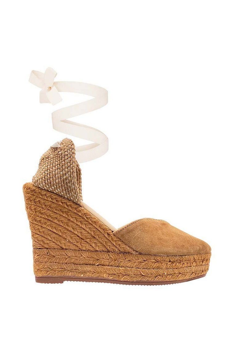 Manebi espadryle Heart-Shaped Wedge Espadrilles kolor brązowy R 2.0 WH