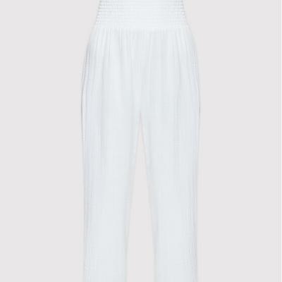 Spodnie materiałowe Double Cloth 54341-PA Biały Rlaxed Fit