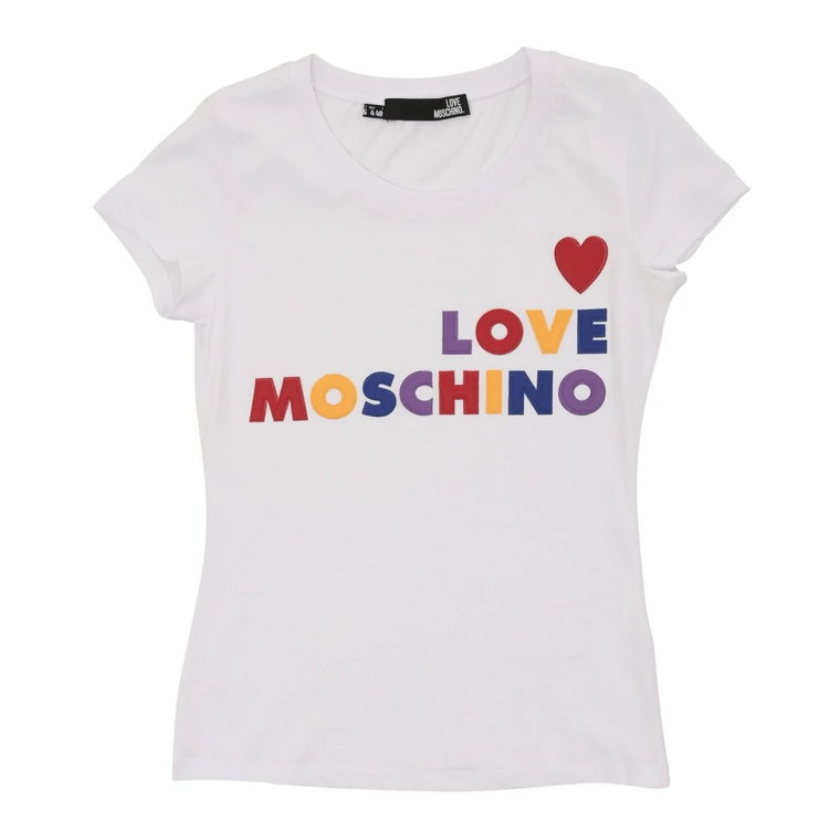 Biała bawełniana koszulka Love Moschino