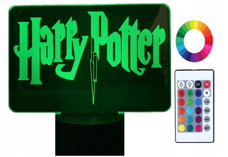 Lampka Nocna 3D Led Harry Potter Imię Grawer