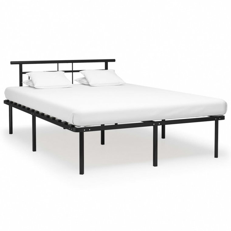 Rama łóżka, czarna, metalowa, 140 x 200 cm kod: V-324829