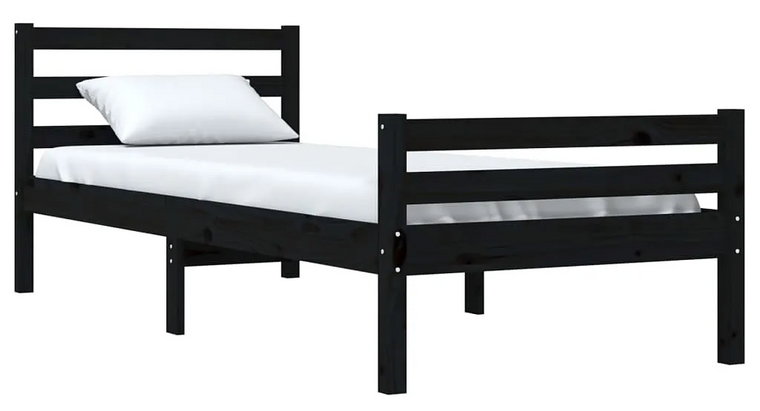 Czarne sosnowe pojedyncze łóżko 90x200 - Aviles 3X