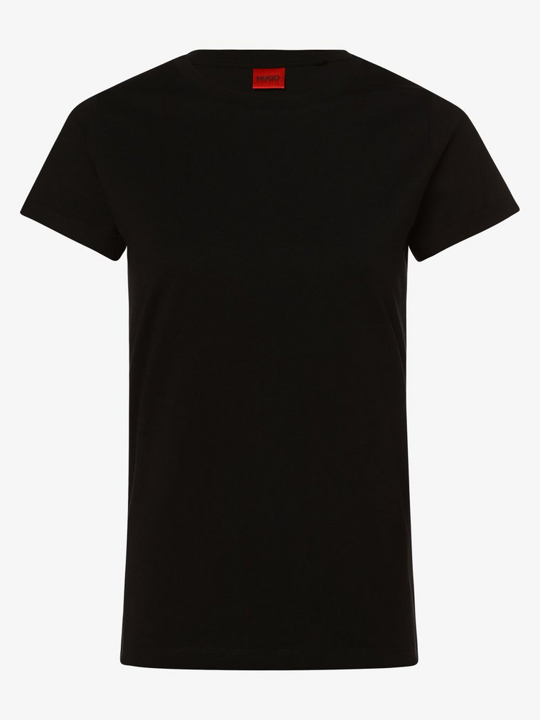 HUGO - T-shirt damski  The Plain Tee, czarny