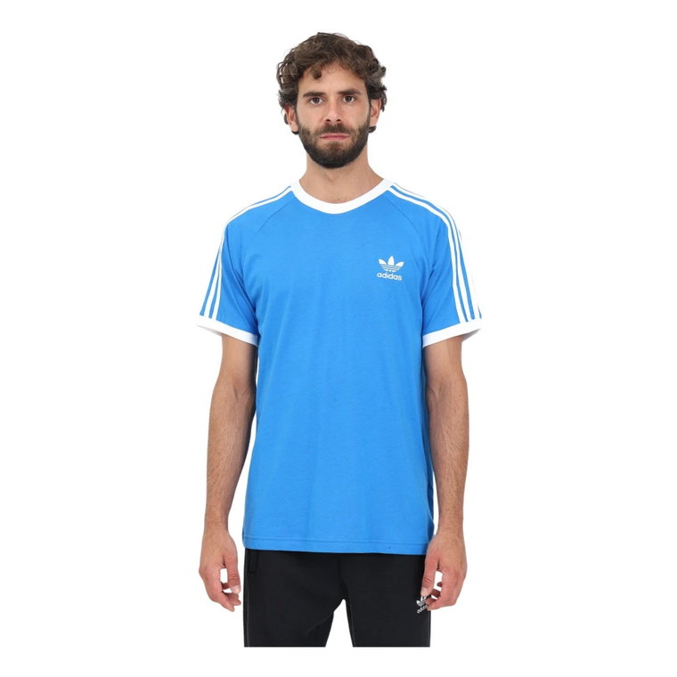 Jasnoniebieska koszulka Adicolor Classics 3-Stripes dla mężczyzn Adidas Originals