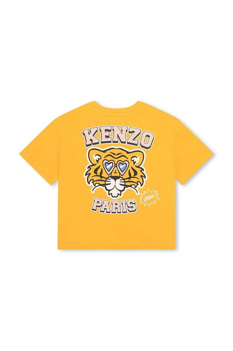 Kenzo Kids t-shirt bawełniany dziecięcy kolor żółty