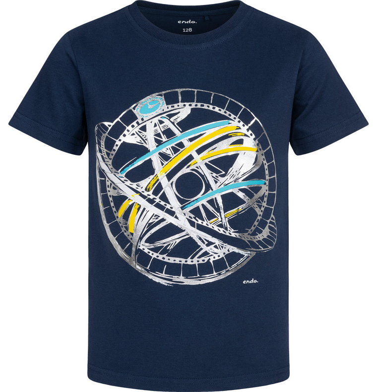 T-Shirt Koszulka Chłopięca Dziecięca 134 Kosmos Satelita Bawełna Endo