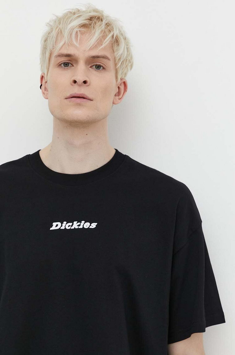 Dickies t-shirt bawełniany ENTERPRISE TEE SS męski kolor czarny z nadrukiem DK0A4YRN