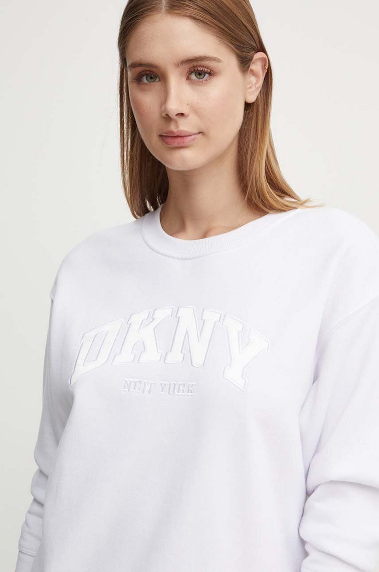 Dkny bluza damska kolor biały z aplikacją DP4T9809