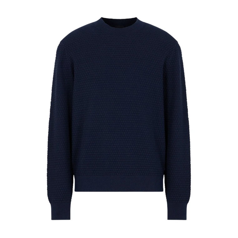 Niebieski Sweter Bouclé - Wygodny i Stylowy Armani Exchange
