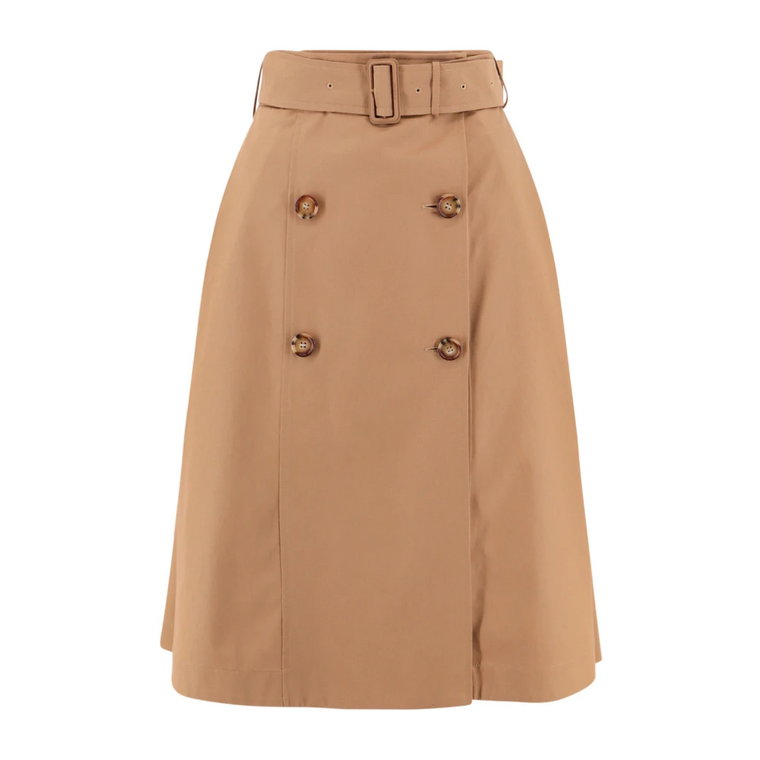 Beżowa Bawełniana Spódnica Trench Aw23 Burberry