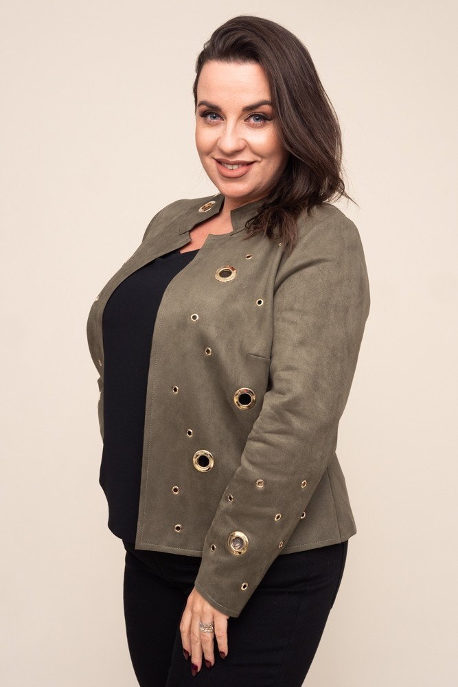 Khaki Marynarka MILIS Plus Size