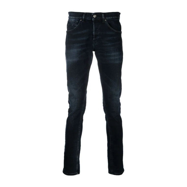Niebiesko-Czarne Skinny Jeansy z Klasycznym Designem Dondup