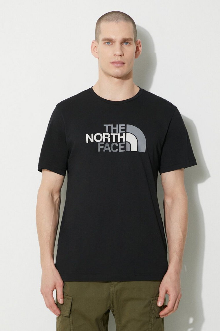 The North Face t-shirt bawełniany M S/S Easy Tee męski kolor czarny z nadrukiem NF0A87N5JK31