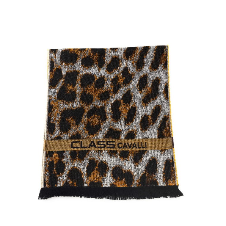Brown Wool Scarf Cavalli Class
