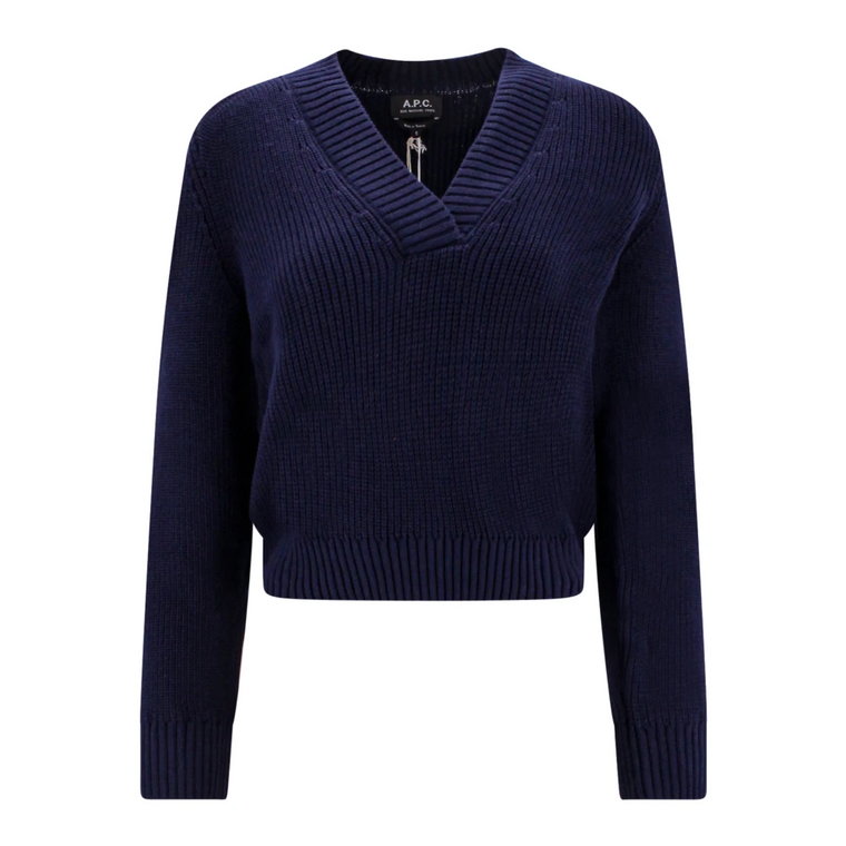 Niebieski Sweter z Dzianiny - Wygodny i Stylowy A.p.c.